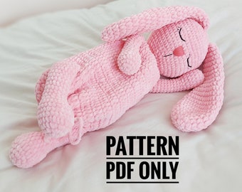 Crochet bunny komforter pattern pdf, hide pajamas bunny pattern, Amigurumi pattern for beginner, Crochet organized bunny tutorial