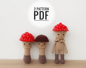 Crochet mushroom pattern pdf, home decor mushroom, mushroom handmade pattern, amigurumi pattern's