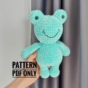 Crochet Frog Pattern PDF | Plush Amigurumi Frog Toy Tutorial | Easy Stuffed Animal Pattern | Cute Frog Plushie for Baby Gift