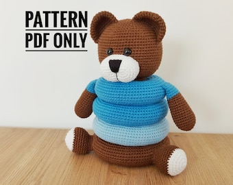 Stacking Bear Crochet Pattern: Montessori Toy (PDF Pattern)