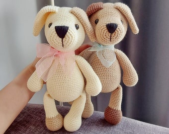 crochet cute puppy toy, handmade dog, amigurumi puppy doll, soft stuffed doggy, gift for puppy lover, gift for children girl