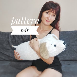 Crochet puppy pillow pattern, puppy toy pattern, Amigurumi dog pattern