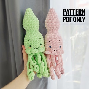 Squid Pattern, Crochet plushie octopus toy Pattern, Amigurumi Octopus pattern, Crochet Pattern pdf, squid plush, squid stuffed animal