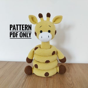 Stacking toy giraffe crochet pattern English, montessori giraffe pattern, Crochet giraffe toy, Stuffed giraffe, Safari birthday, Jungle Zoo