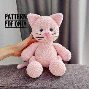 Crochet cat doll patern English, Cat Amigurumi Pattern, seamless crocheted kitten instructions, baby shower, birthday gift, home decor