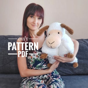 Crochet cheep pillow pattern, amigurumi pdf tutorial, Crochet lamb pillow pattern