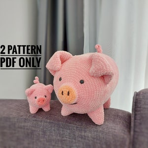 Pattern instructed pillow Pig, funny pig pattern, Piggy Pillow Pattern, Cute Pig Plushie Pattern, Crochet Piggy Pattern