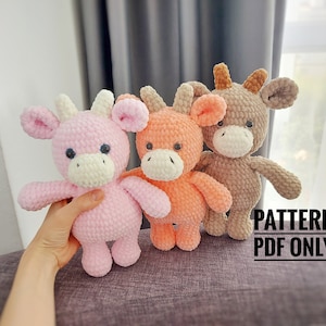 crochet cow toy pattern, CROCHET PDF PATTERN (English)