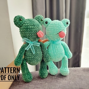 PATTERN: plushie frog&#39;s Amigurumi, Crocheted frog Pattern, frog Toy Tutorial, PDF Crochet Pattern