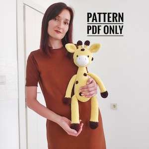 PDF plush Giraffe Crochet Pattern, Geoff the Giraffe Crochet Pattern, Giraffe Amigurumi Pattern (English)