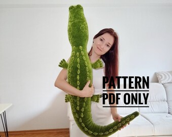 Crochet Crocodile Pillow Pattern: Amigurumi Alligator Tutorial (PDF Pattern)