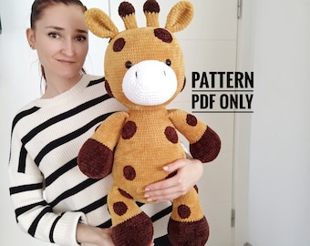 PDF plush big Giraffe Crochet Pattern, Geoff the big Giraffe Crochet Pattern, big Giraffe Amigurumi Pattern (English)