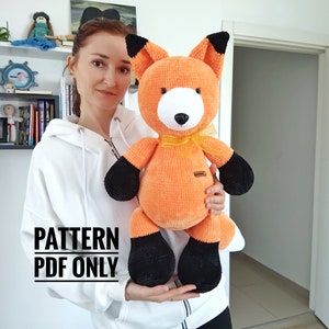 PDF plush big red fox Crochet Pattern, big fox Crochet Pattern, big fox Amigurumi Pattern (English)