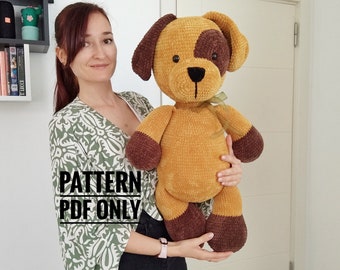 PDF plush big dog Crochet Pattern English, big puppy Crochet Pattern, big puppy Amigurumi Pattern (English)