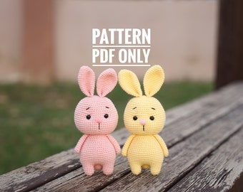 crochet plushie bunny toy pattern English, Crochet rabbit amigurumi pattern, Crochet animals, CROCHET PDF PATTERN (English)