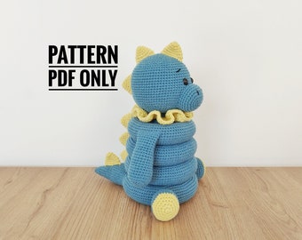 Stacking Dinosaur Crochet Pattern, Montessori Toy (PDF Pattern)