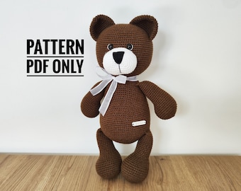 Crochet Teddy Bear Pattern – Amigurumi Toy, Beginner Friendly (PDF Pattern)