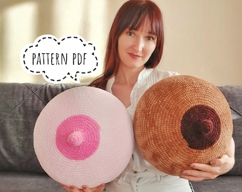 Patrón de almohada de pechos a crochet, patrón de pecho femenino, patrón de amigurumi para principiantes, tutorial de pechos a crochet