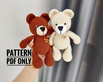 crochet teddy bear pattern, CROCHET PDF PATTERN (English)