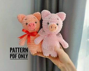 Pattern instructed Pig, funny pig pattern, Piggy Pattern, Cute Pig Plushie Pattern, Crochet Piggy Pattern