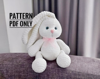 Crochet Bunny Pattern: Plush Amigurumi Rabbit Toy (PDF Tutorial)