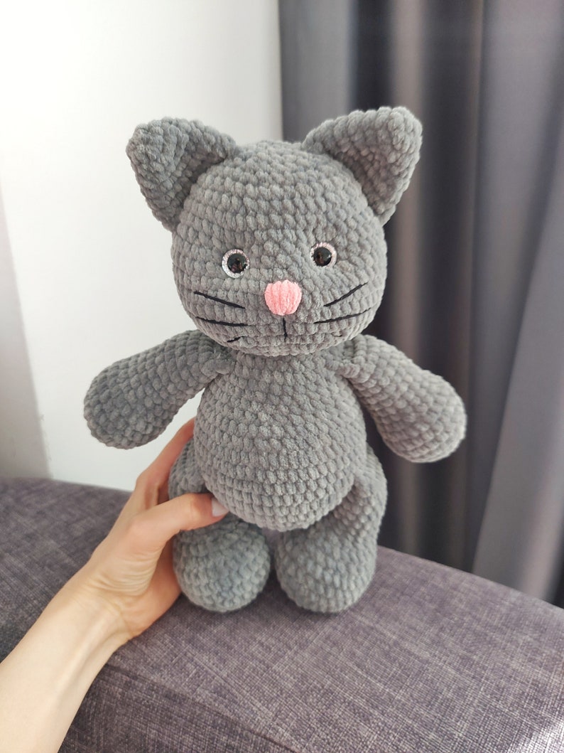 Virkat kattamigurumimönster: Kattungeplyschleksak (PDF) bild 4
