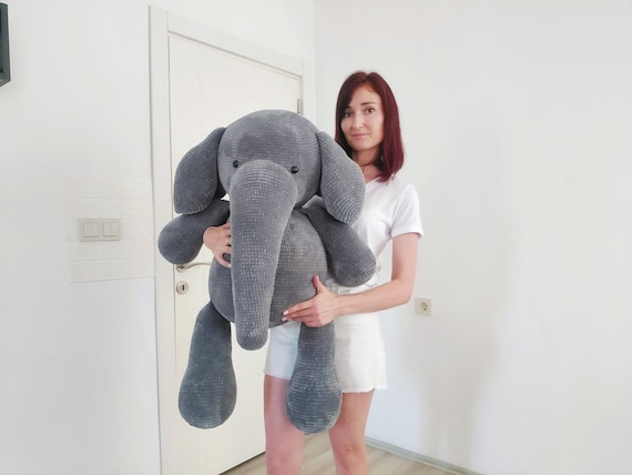 Buy Crochet Pillow Big Grey Elephant Pillow Big Elephant Home Decor Hand Made Pillows Gift for Boyfriends Online in India Etsy