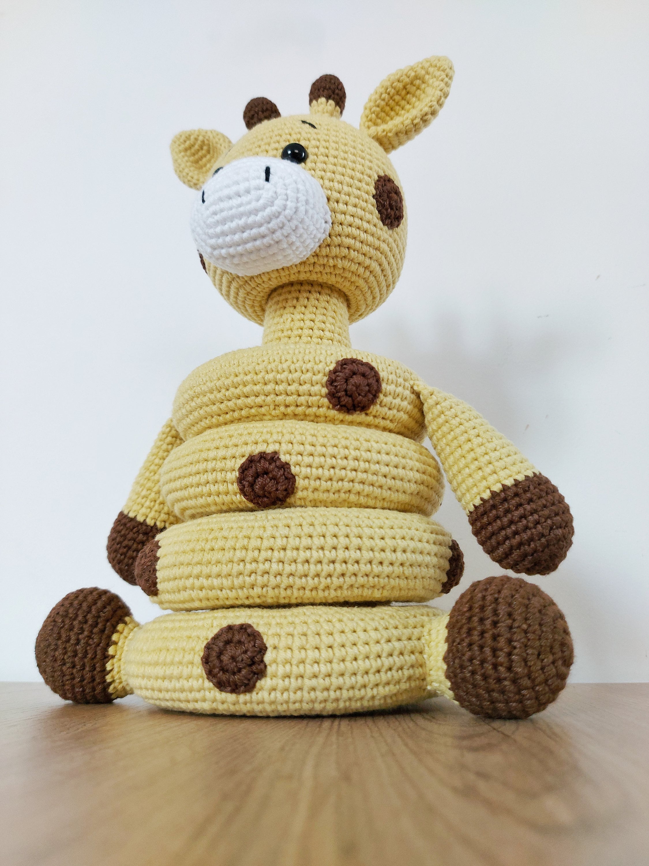 Stacking Toy Giraffe Crochet Pattern Montessori Giraffe Etsy UK