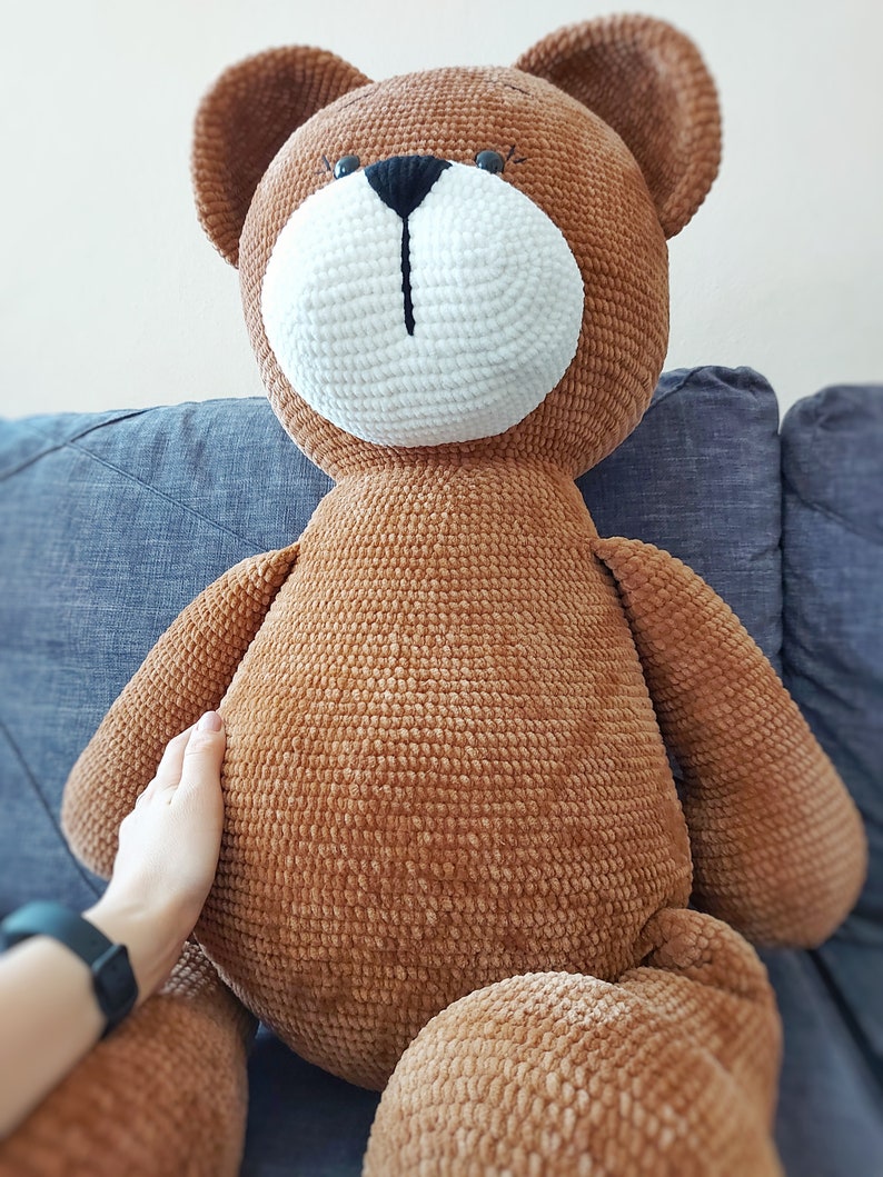 Crochet big bear pillow pattern, big bear pattern, Amigurumi pattern for beginner, Crochet bear tutorial image 8