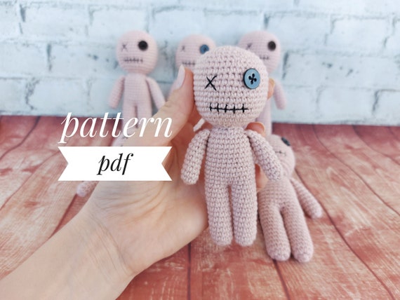 Voodoo Halloween Pattern, No Sew Voodoo Doll Crochet Pattern