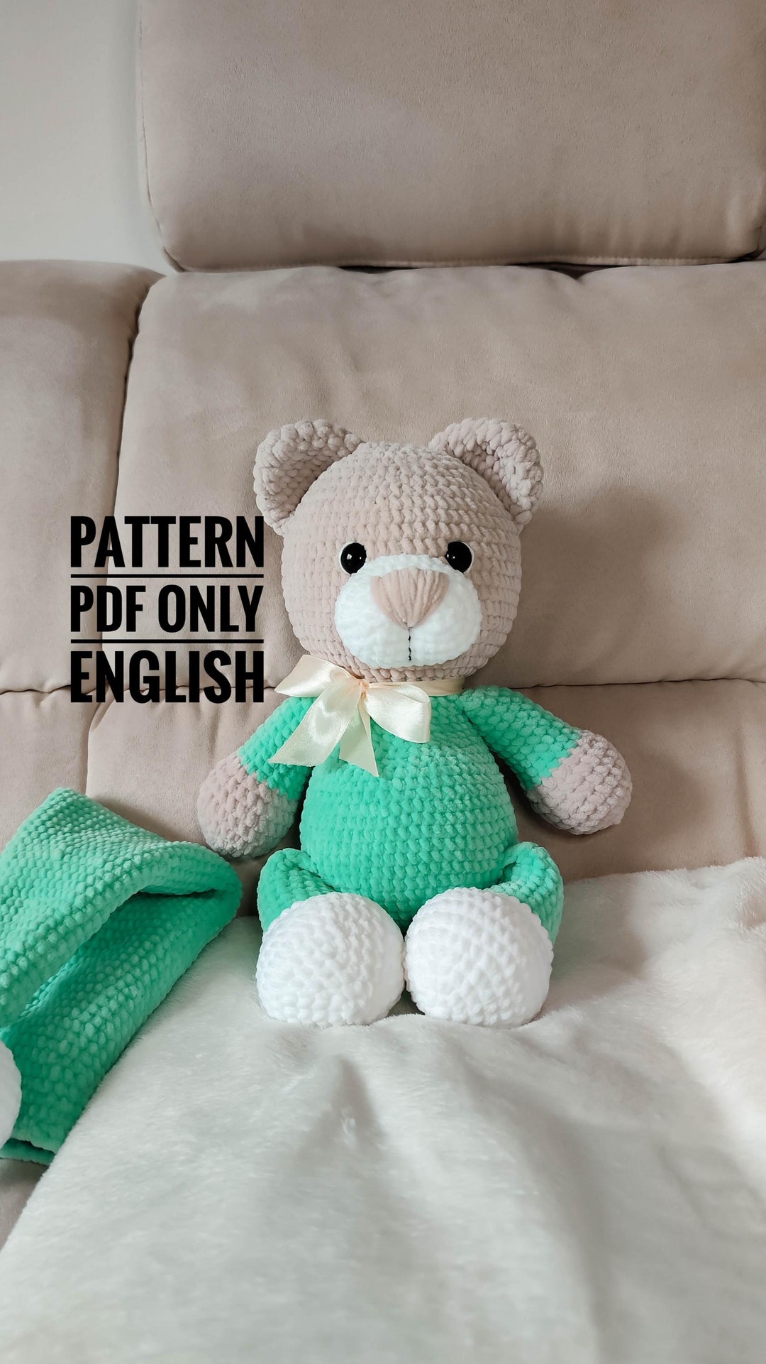 Crochet Teddy Bear Amigurumi Pattern – Plush Keepsake Toy (PDF Pattern ...