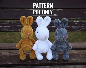 crochet plushie little bunny toy pattern, CROCHET PDF PATTERN (English)