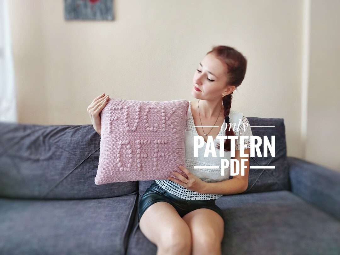 Crochet Fuck off Pillow Pattern, Amigurumi Pdf Tutorial, Inappropriate