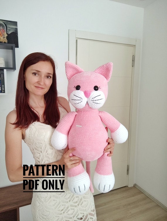 Crochet Big Cat Doll Pattern: Amigurumi Kitten Instructions (PDF Pattern)