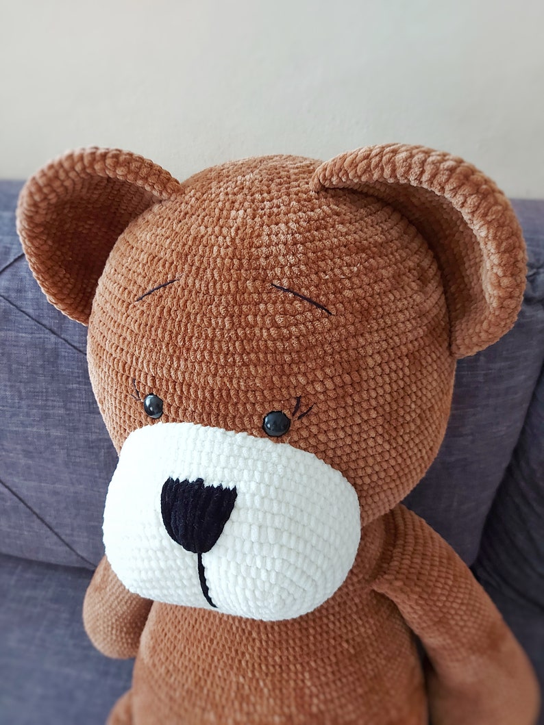 Crochet big bear pillow pattern, big bear pattern, Amigurumi pattern for beginner, Crochet bear tutorial image 7