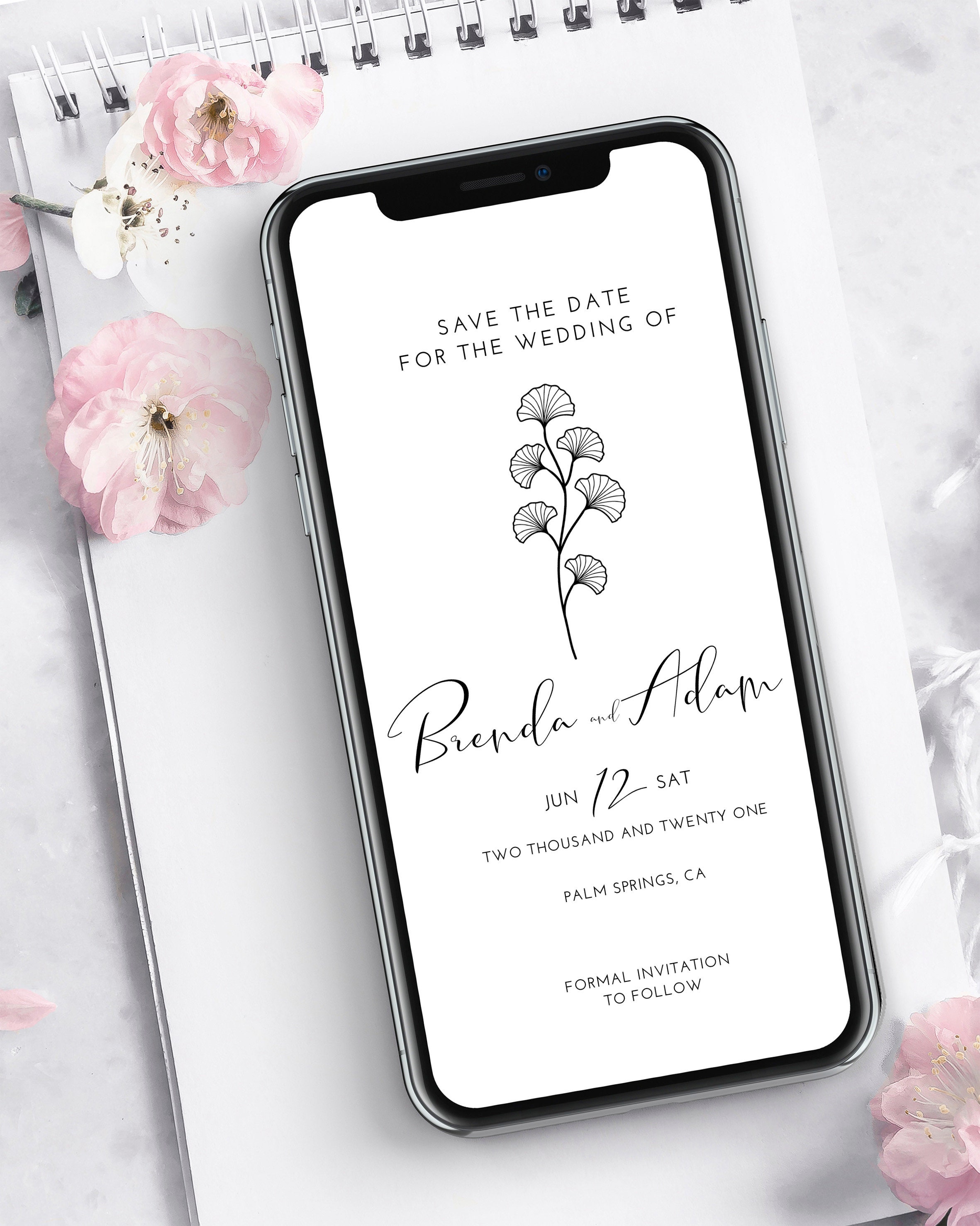 Modern Wedding Digital Save The Date Template Electronic Save Etsy Modern Wedding Digital Save The Date Template Electronic Save Etsy
