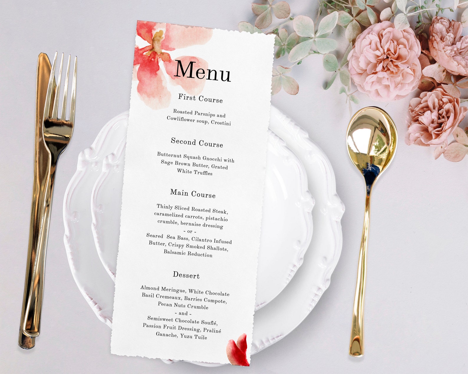 Flower Menu Card Template 100 Editable Boho Wedding Menu Etsy