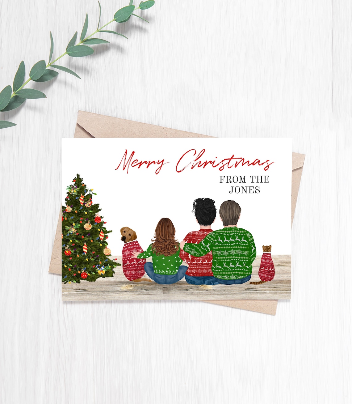 Christmas Family Card Template Printable Merry Christmas | Etsy