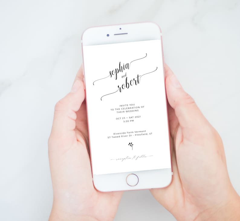 Calligrhaphy Digital Wedding Invitation Templett #Sophia INSTANT DOWNLOAD Editable WeddingTemplate Editable Electronic Invite template