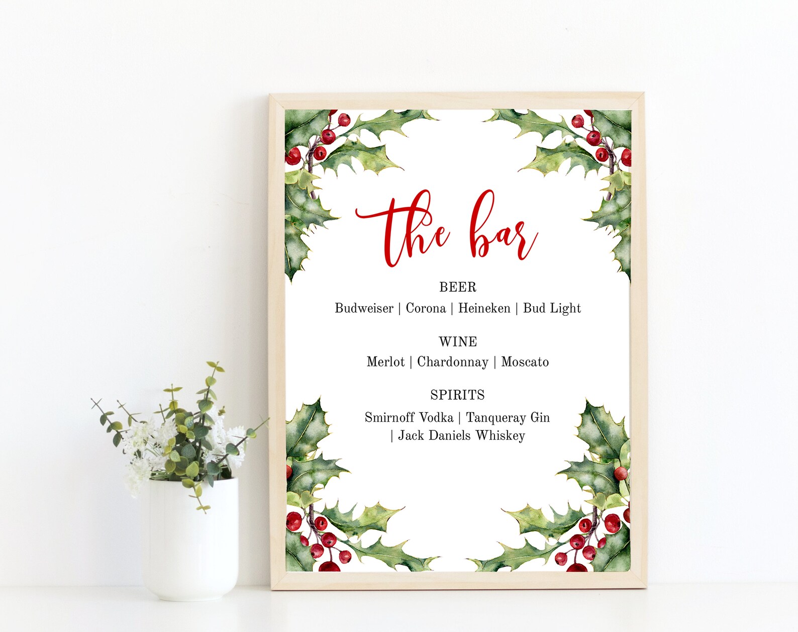 Christmas Bar Menu Template Editable Christmas Bar Menu Etsy