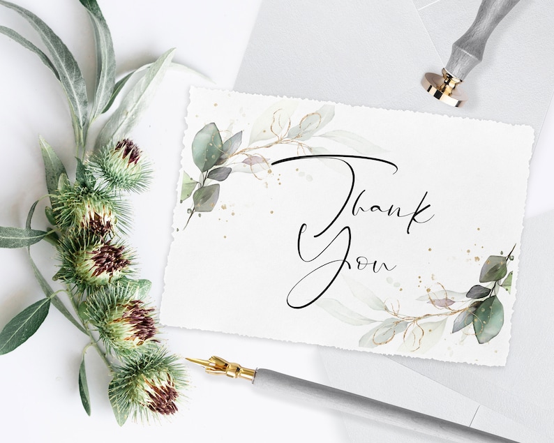 INSTANT DOWNLOAD printable DiY thank you letter Fully Editable Boho Wedding Thanks Card Template #Daniela Greenery Thank You Card