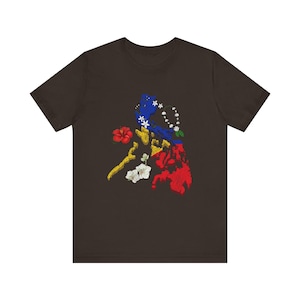 Philiippine T-Shirt No Text just Map & Flowers Unisex Jersey Short Sleeve Tee