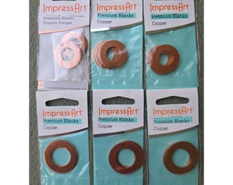 ImpressArt Metal Stamping Blanks Bundle Copper Washer Rose Gold Plated Pewter C2