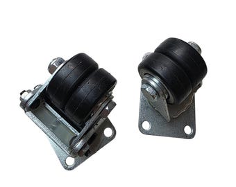 Heavy Duty Dual Wheel Swivel Caster Industrial Steel 40-000124-00 REV A0822 H1