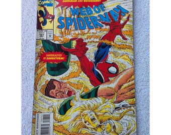 Marvel Web of Spider-Man 107 Dec 1993 Sandman Quicksand Mortal Kombat Ad E2