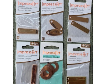 ImpressArt Artisan Stamping Blanks Bundle Rose Gold Gold Plated Pewter Copper A2