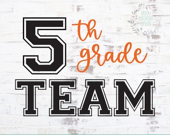 5th Grade Team SVG: Lehrer-Shirt-Design (Digitaler Download)