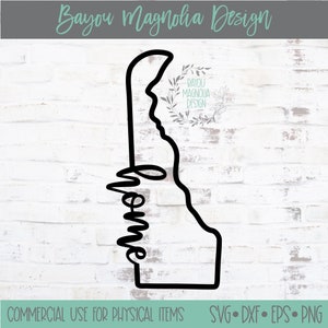 Delaware State Outline SVG - Delaware State SVG - Delaware Home svg - DE svg - Clip Art - Cricut - Silhouette - State svg -