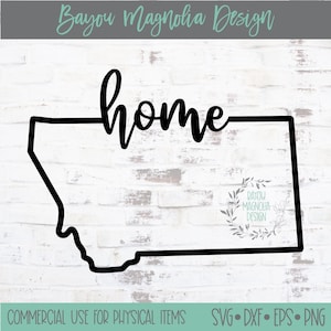 Montana State Outline SVG: Home Sign Clip Art (Digital Download)