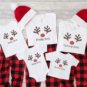 Familia de renos SVG - Pijamas de la familia de renos SVG - Ciervos SVG - Camisas de la familia de renos Png - Pijamas de Navidad a juego Svg
